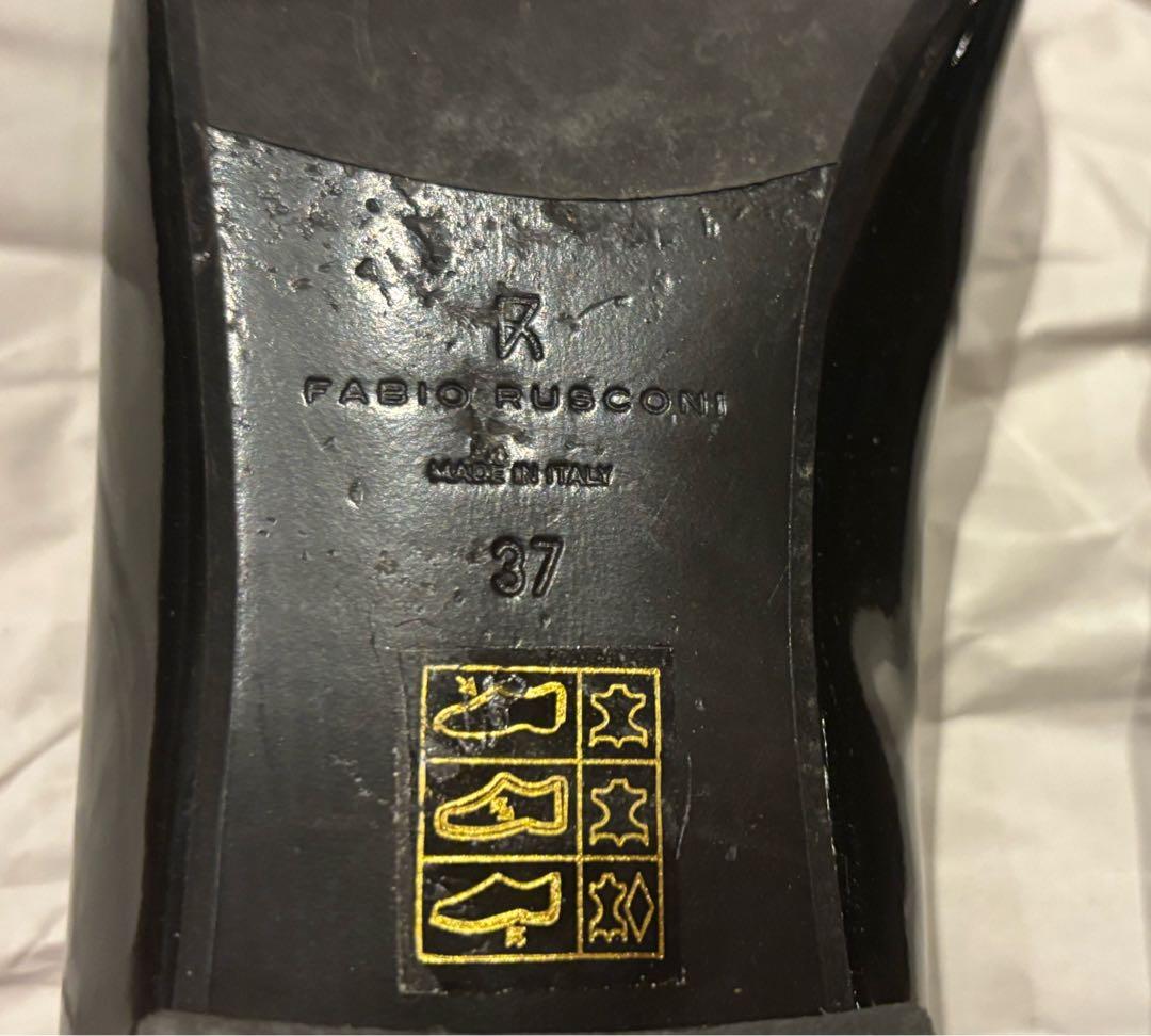 くまごろう　Fabio Rusconi ブラック フラットパンプス