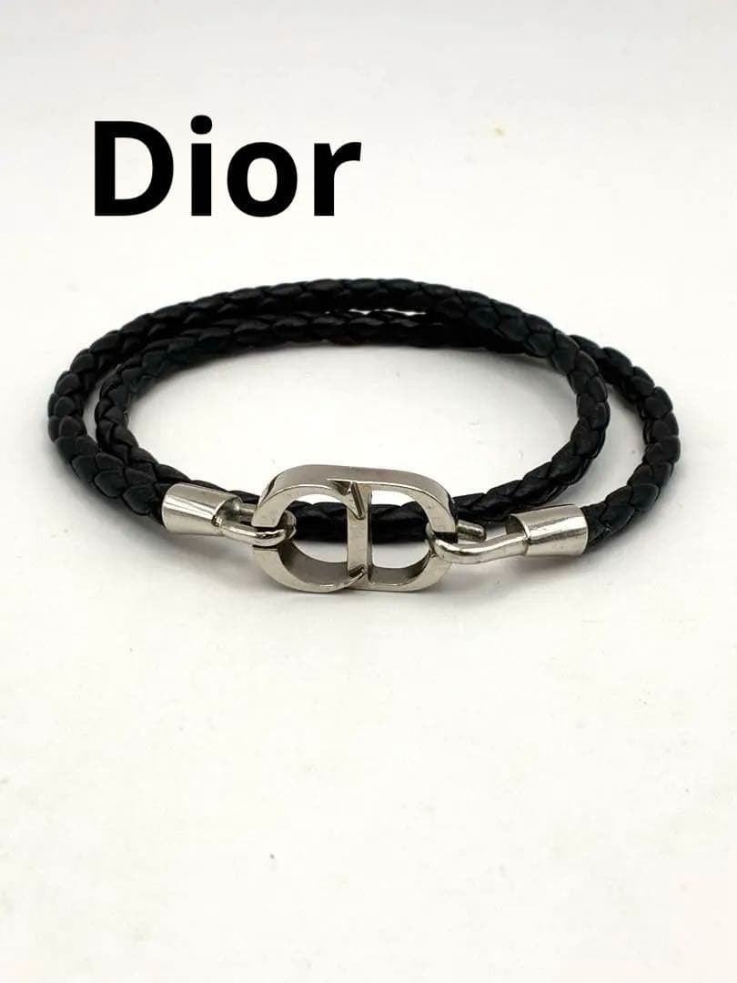 Dior CD Icon ブレイドレザー ダブルブレスレット