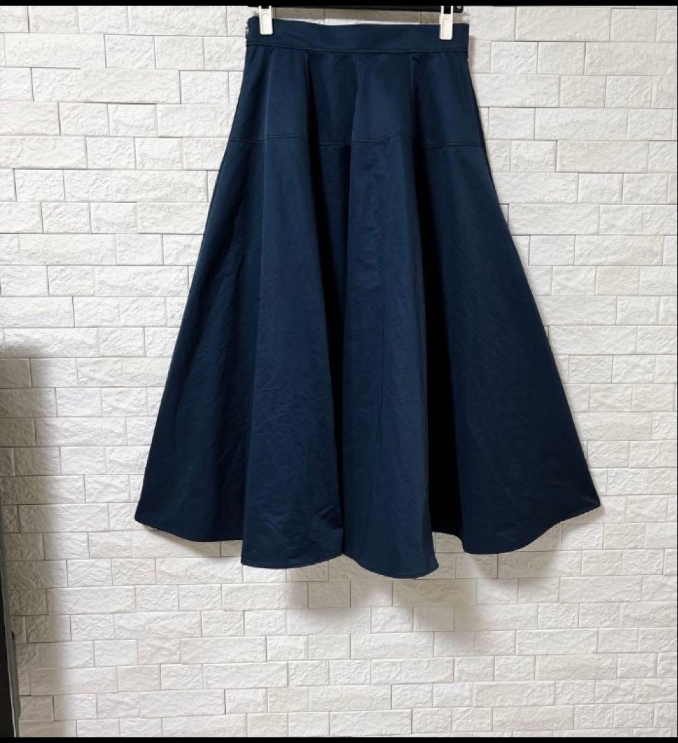 アナイ フレアスカート ネイビー タフタ 38 M
