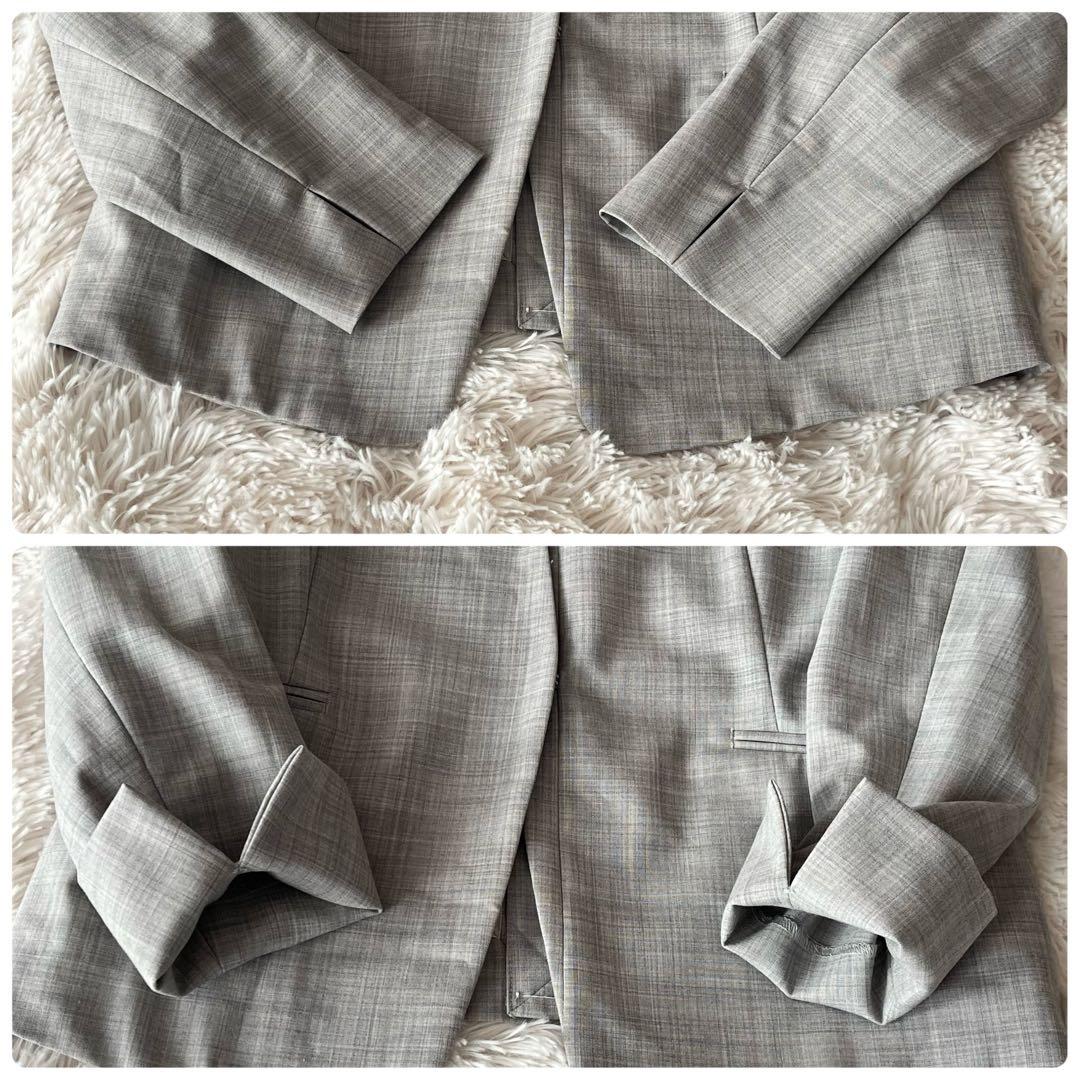 美品 グリーンレーベルリラクシング カチリラ セットアップ ライトグレー 40