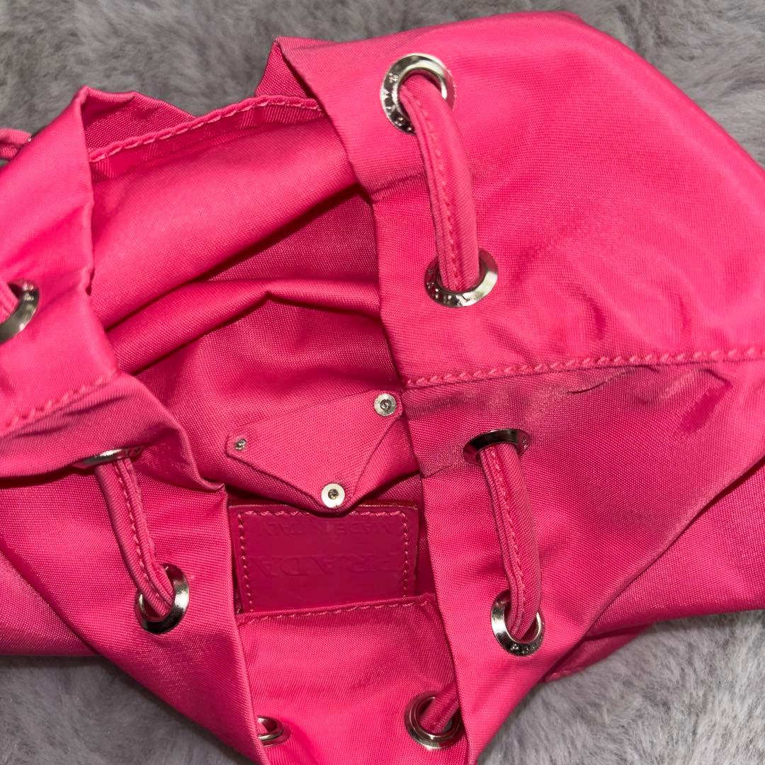 し*け様 本日限定オークション✨PRADA ナイロン 巾着 ピンク 正規品 ミニ