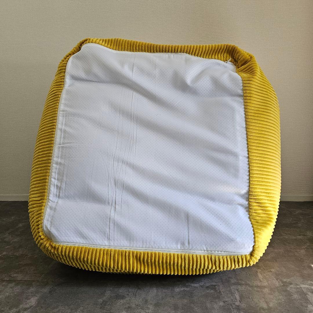 LOOSY 1人掛けビーズソファ ソファ+オットマン mustard色