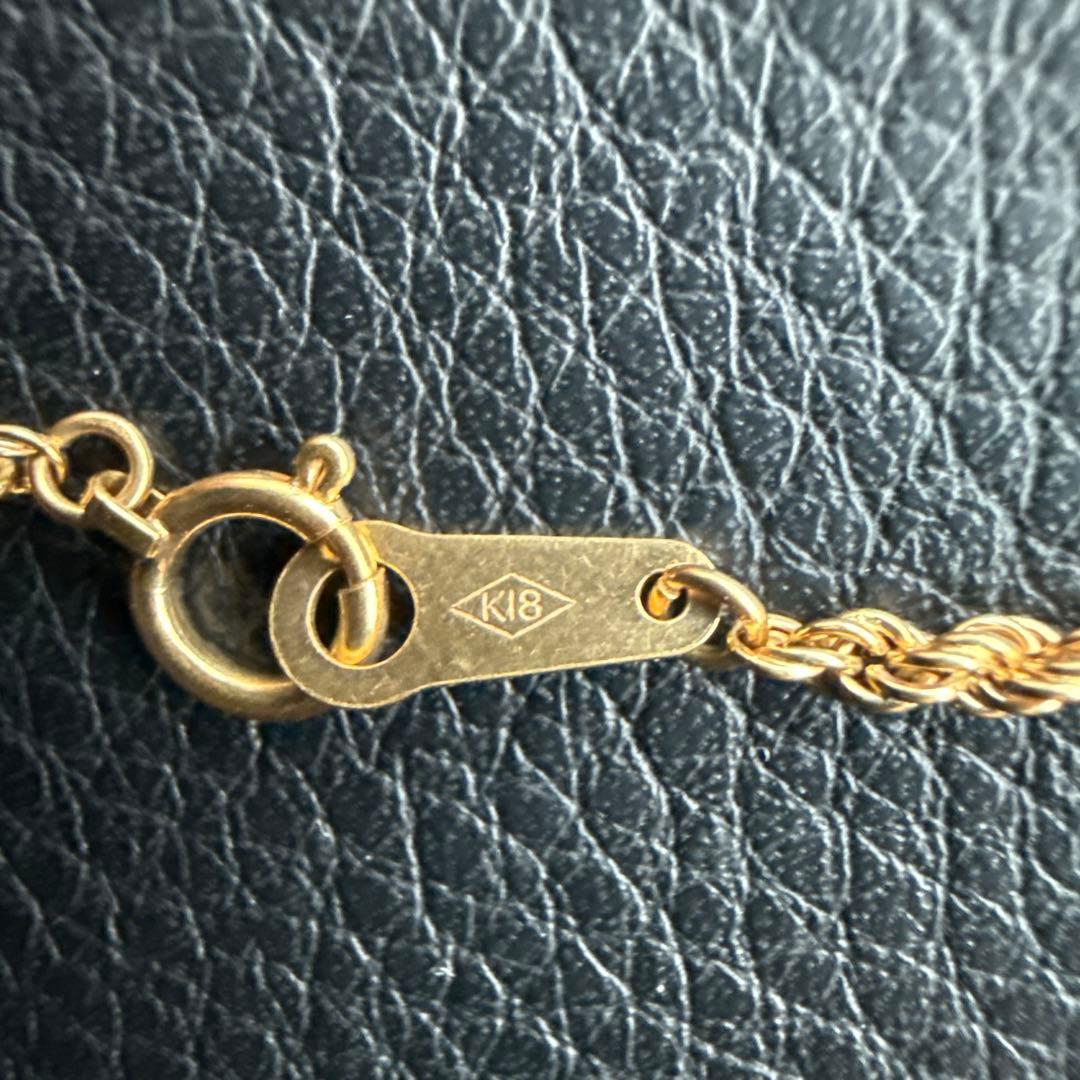 【短期間出品】K18 ロープチェーンネックレス 約50cm 約4g