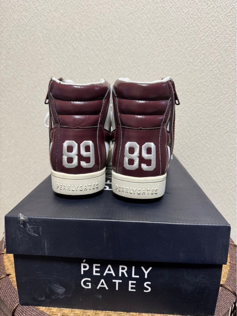 【1度のみ使用】23.5 PEARLY GATES ハイカットスニーカー 89