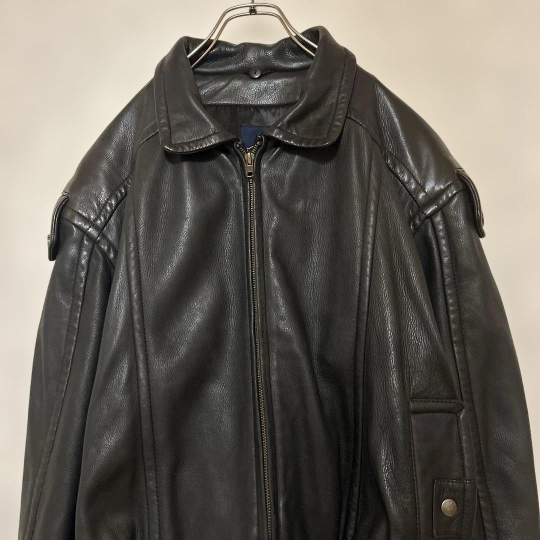 超柔らか　レザージャケット　革ジャン　鹿革　A-2　ライダース　本革　古着　上質
