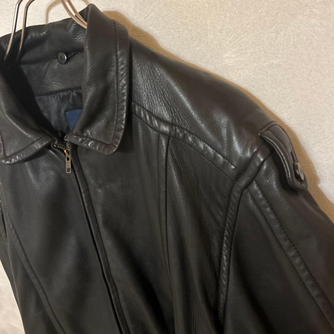 超柔らか　レザージャケット　革ジャン　鹿革　A-2　ライダース　本革　古着　上質