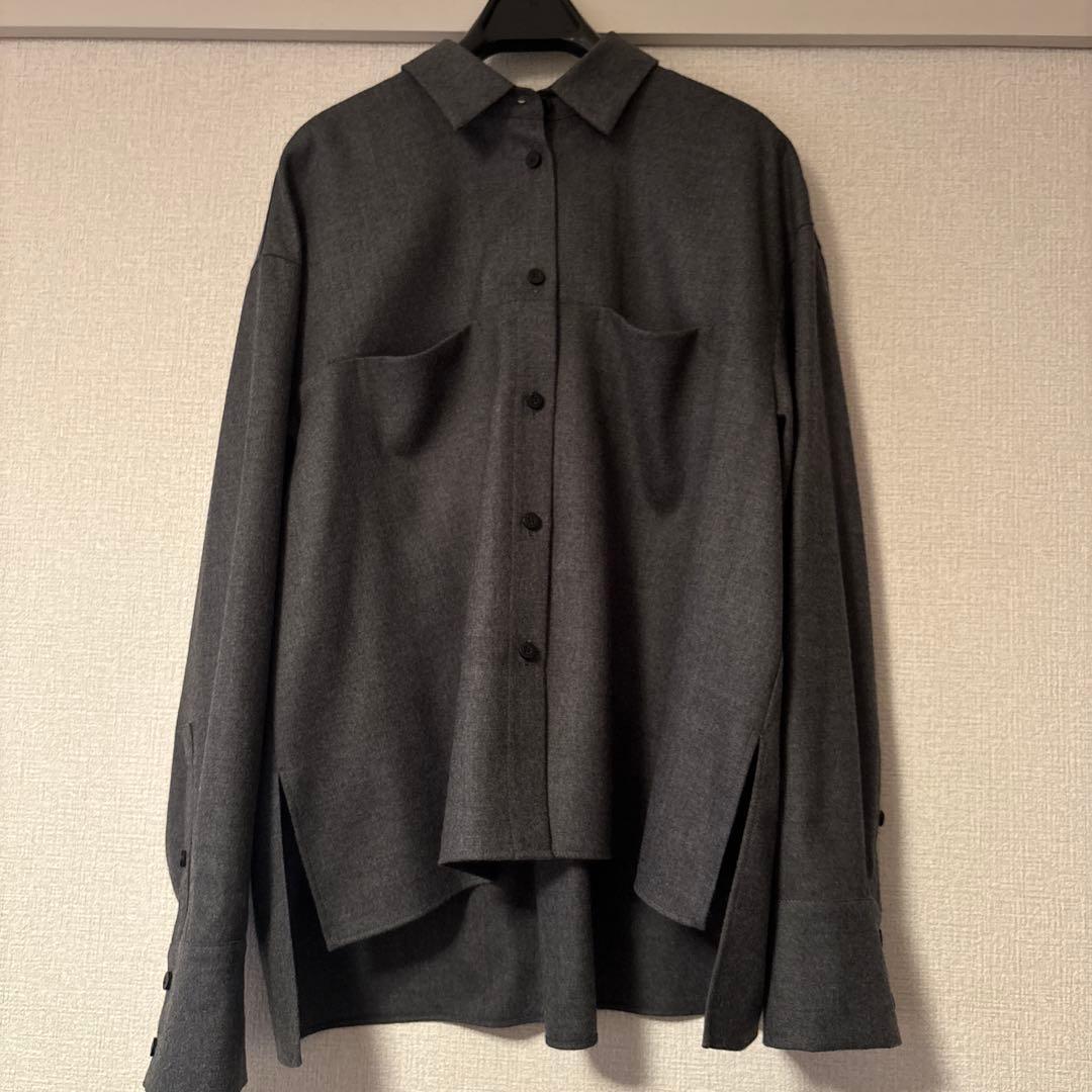 iore イオレ　Wool Saxony Shirt グレー