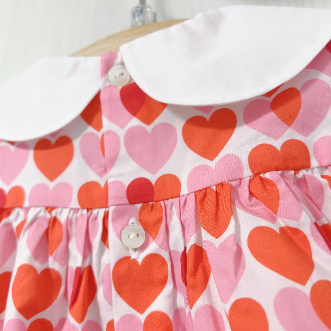 【新品】jacadi 衿付きワンピース　ハート柄　セットアップ　6M