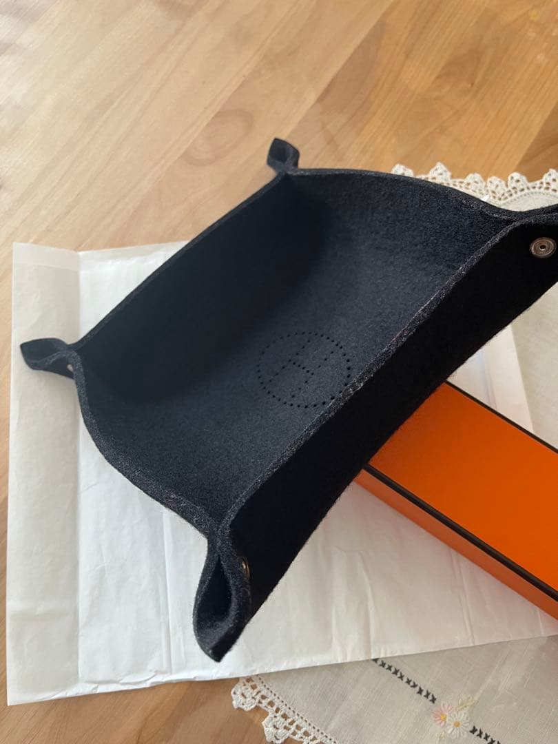 エルメス★ヴィドポッシュ フェルトトレイ アクセサリー ブラック 美品 箱有り