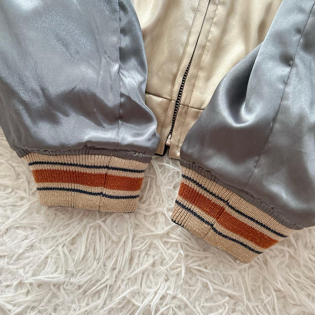 XLサイズ テッドマン　スカジャン　リバーシブル　ベロア　USA製　サテン　刺繍