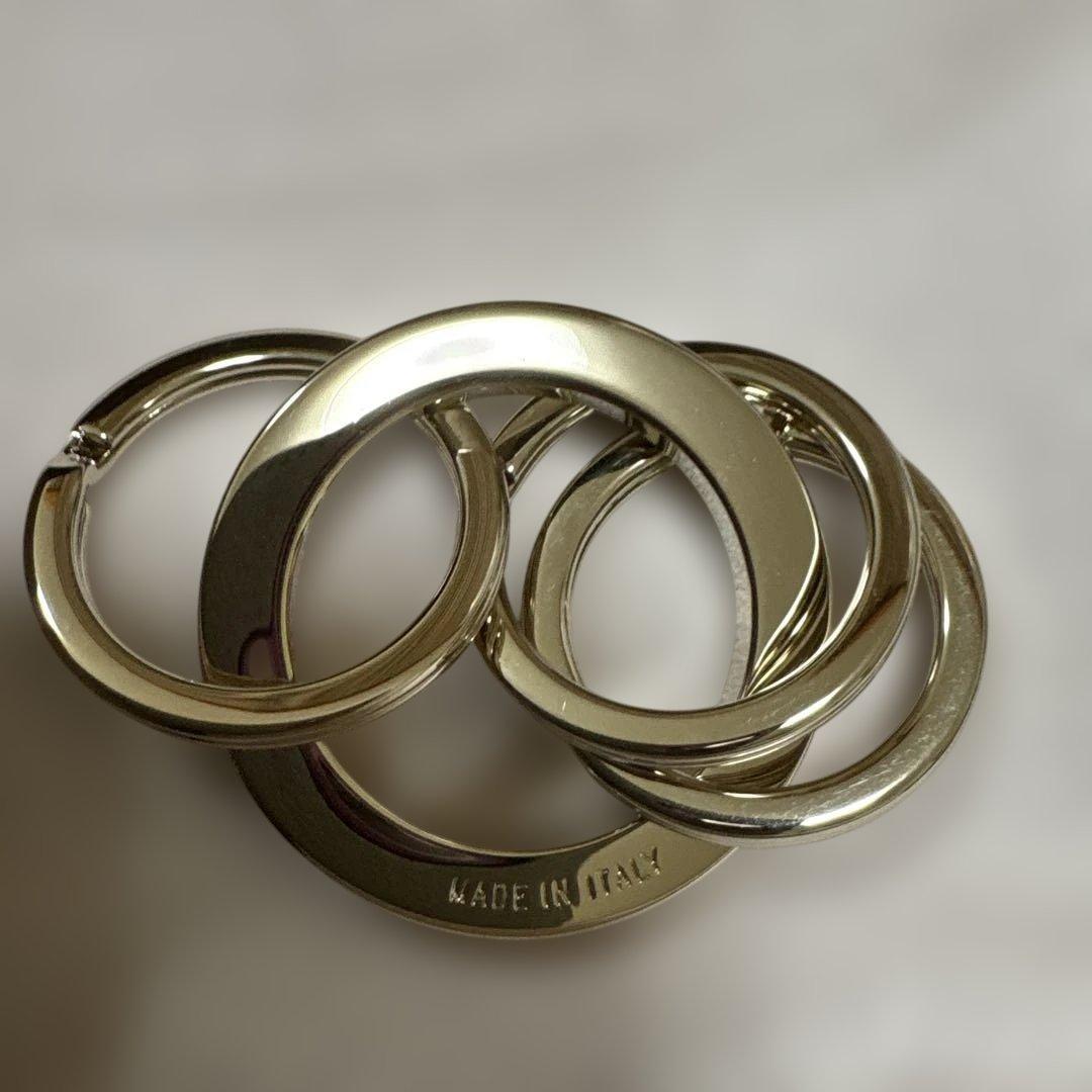 ◇新品・未使用品◇ BVLGARI メタル３連キーリング　ホワイト
