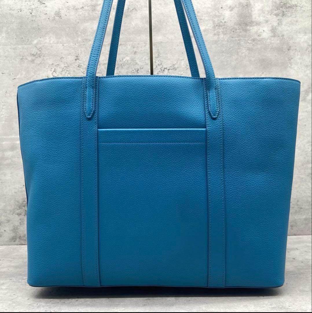 極美品✨COLEHAAN コールハーン トートバッグ　ターコイズブルー　A4可