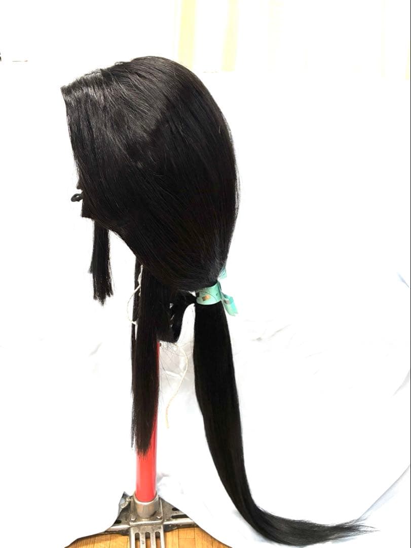 垂髪、黒髪、大サイズ、中古舞踊かつら、日本髪かつら、大衆演劇かつら、ケース付き