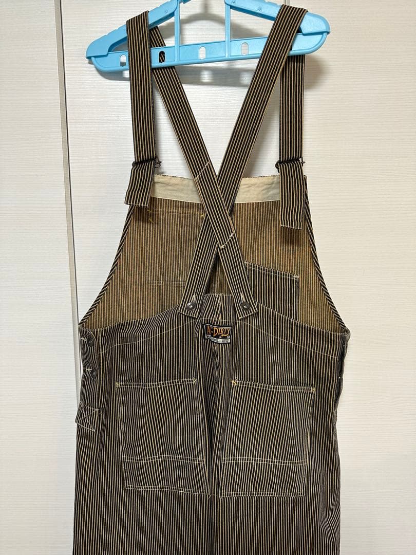 極美品　アットダーティー　ブラウン　ヒッコリー　オーバーオール　AT-DIRTY