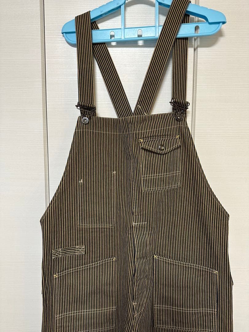 極美品　アットダーティー　ブラウン　ヒッコリー　オーバーオール　AT-DIRTY