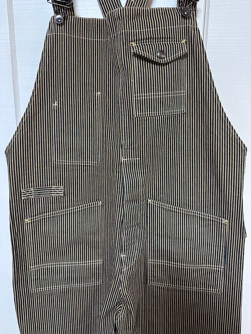 極美品　アットダーティー　ブラウン　ヒッコリー　オーバーオール　AT-DIRTY