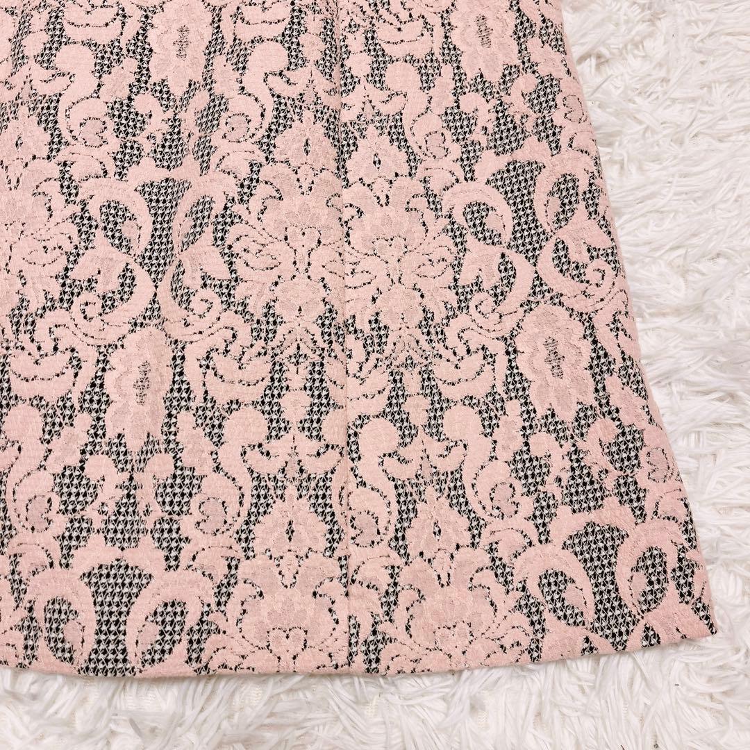 ANAYI レース ボンディング フレア ワンピース ジャガード チェック