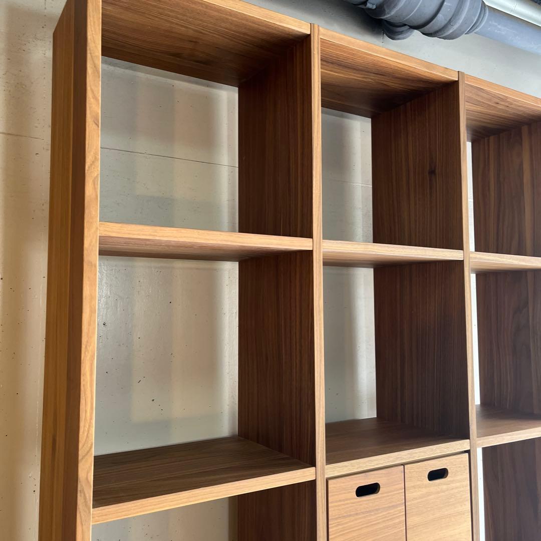 美品★無印スタッキングシェルフセット・５段×３列・ウォールナット チェスト付