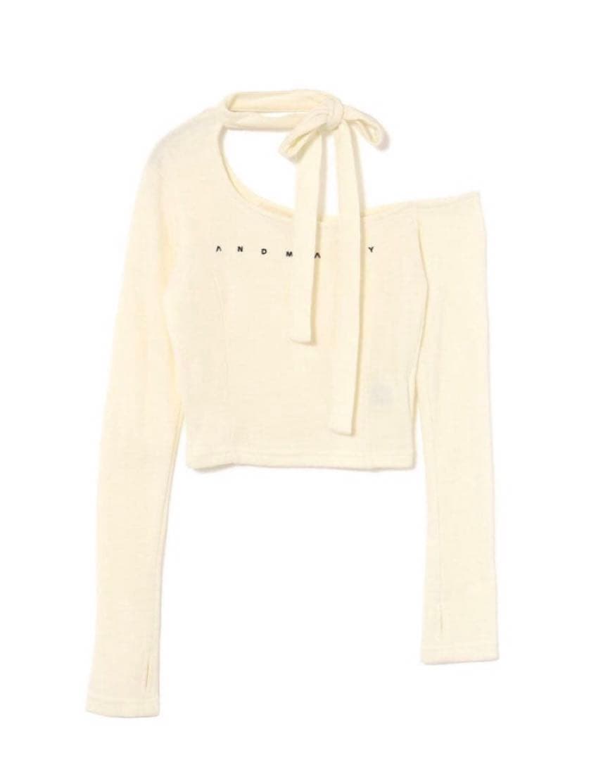 トップス andmary Nana ribbon oneshoulder tops