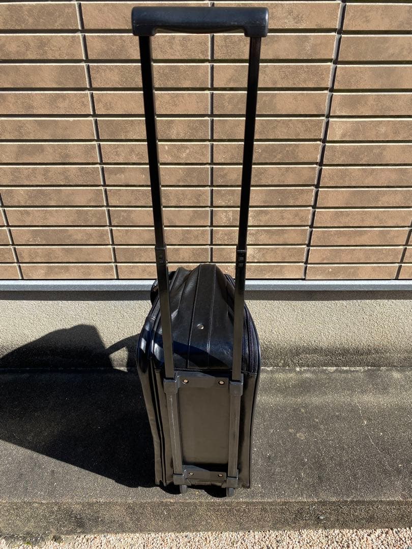 【希少】ダレスバッグ型キャリーバッグ オールレザー ブラック 自立型 2段階