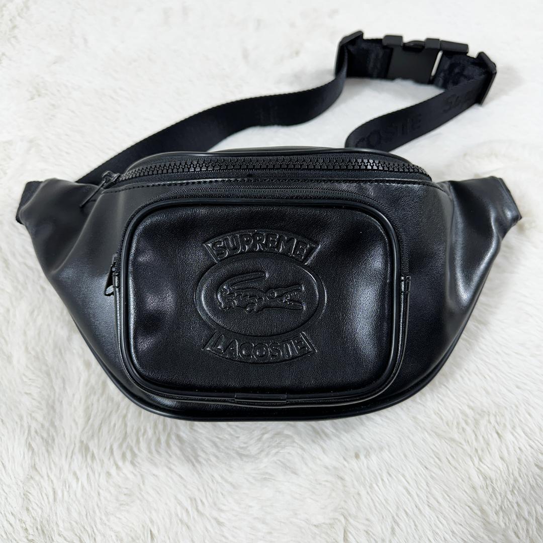 SUPREME×LACOSTE 18SS ウエストバッグ レザー 購入証明付