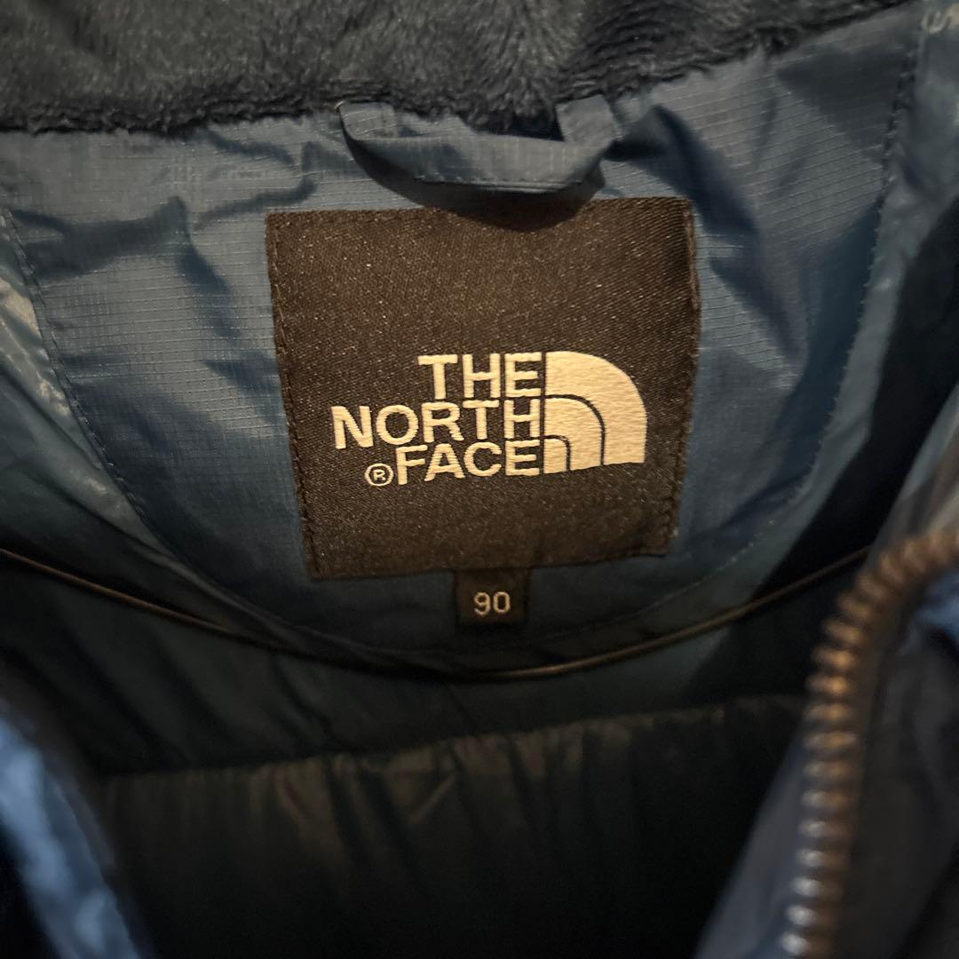 【美品】 ノースフェイス フードダウン レディースL ネイビーパープル