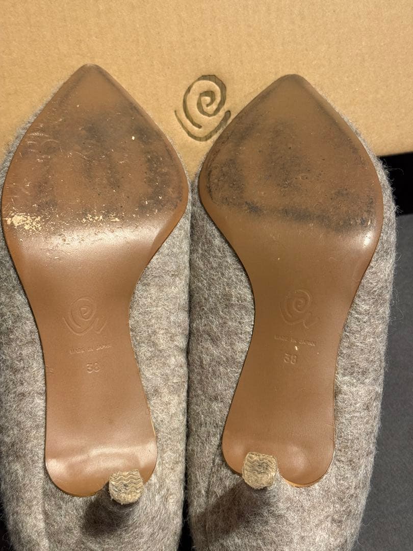 6 (ROKU) OE POINTED FELT PPS フェルト パンプス