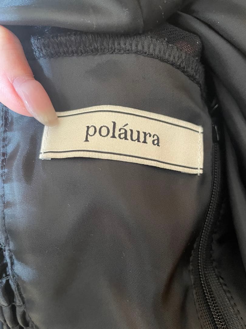 polaura ポローラ　ベロアビスチェバルーントップス　ブラック