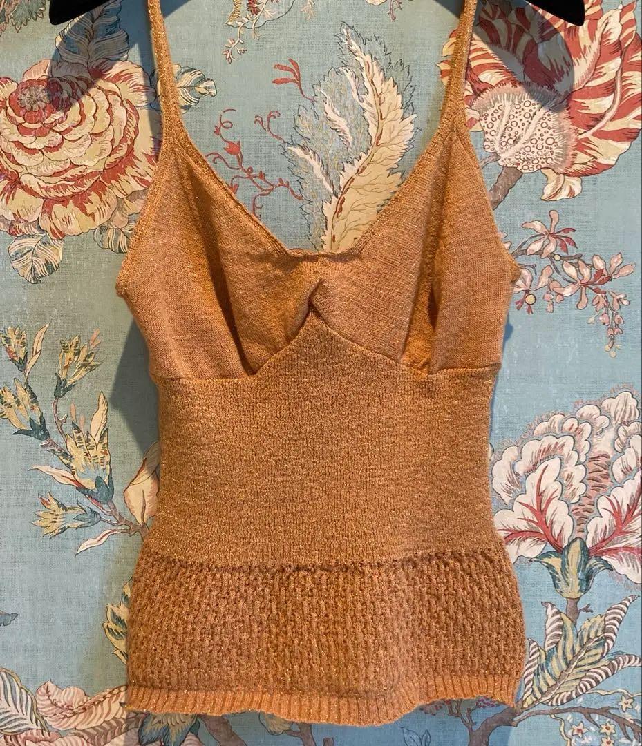 DRIES VAN NOTEN ゴールドラメ　コットンニットキャミ　ライカ期