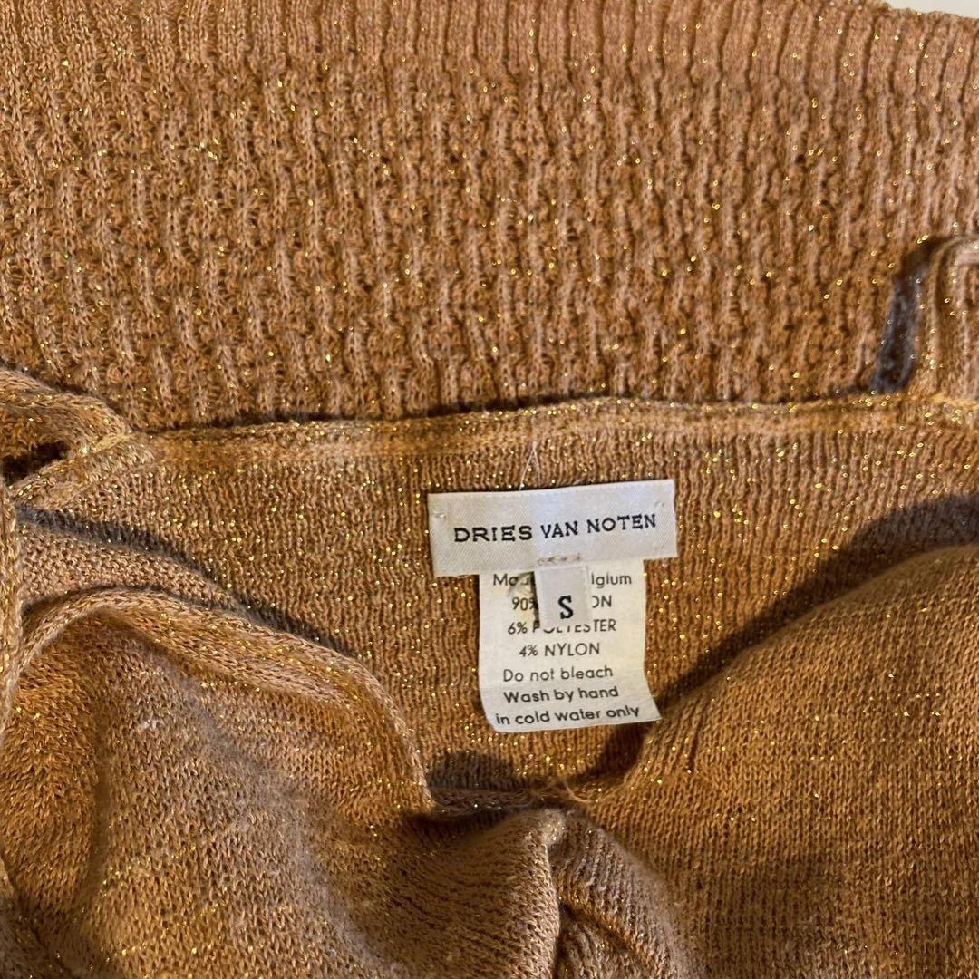 DRIES VAN NOTEN ゴールドラメ　コットンニットキャミ　ライカ期