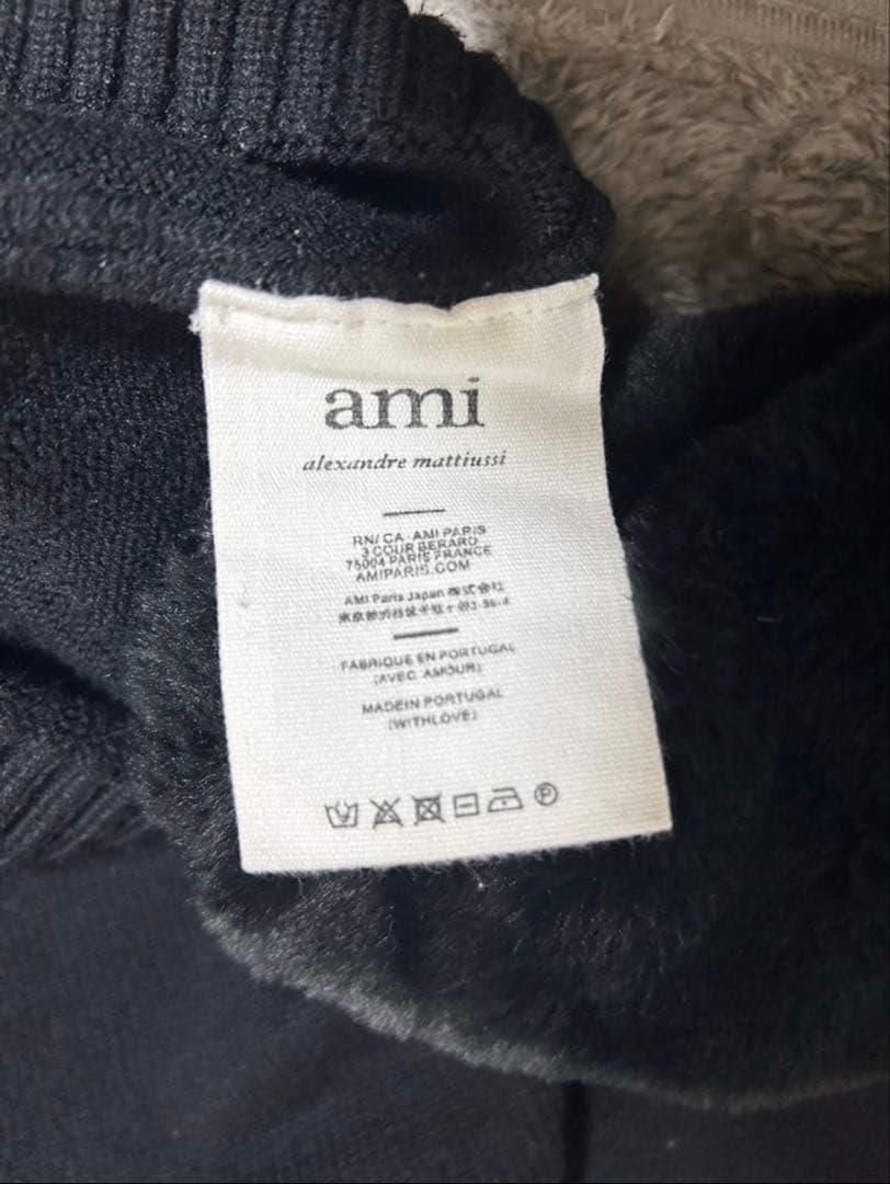 【超美品】AMI PARIS アミパリス ハートロゴ ニット セーター ブラック