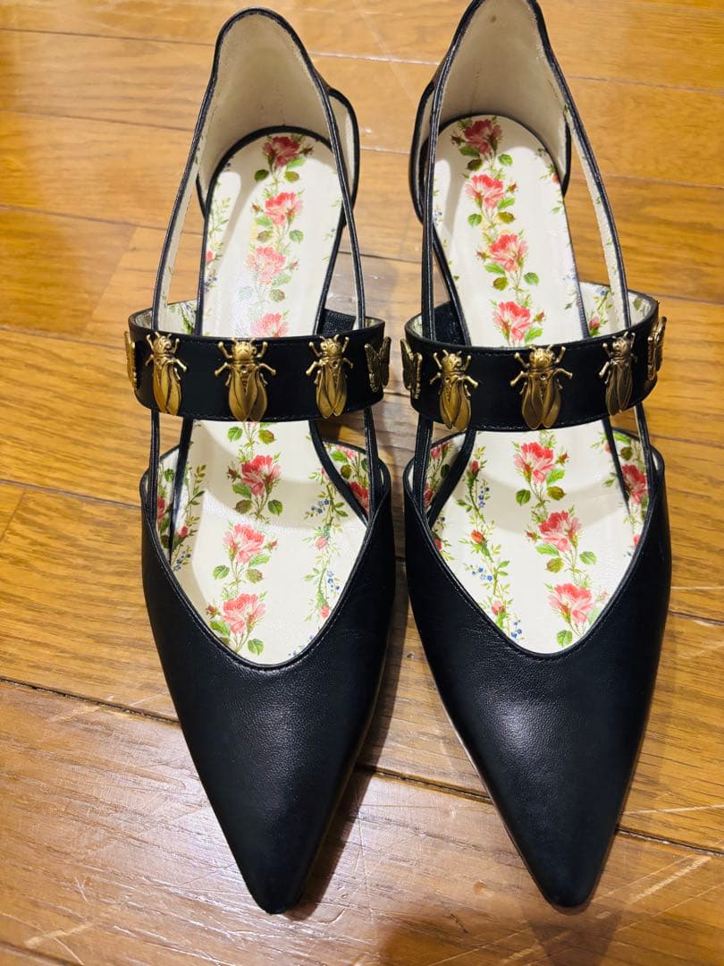 【値下】美品　gucci グッチ バンブーヒール　パンプス 37.5 ミケーレ