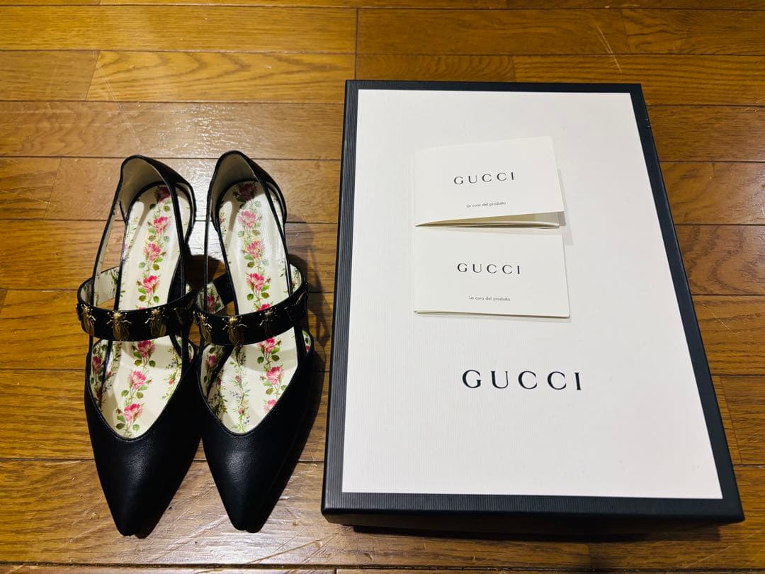 【値下】美品　gucci グッチ バンブーヒール　パンプス 37.5 ミケーレ