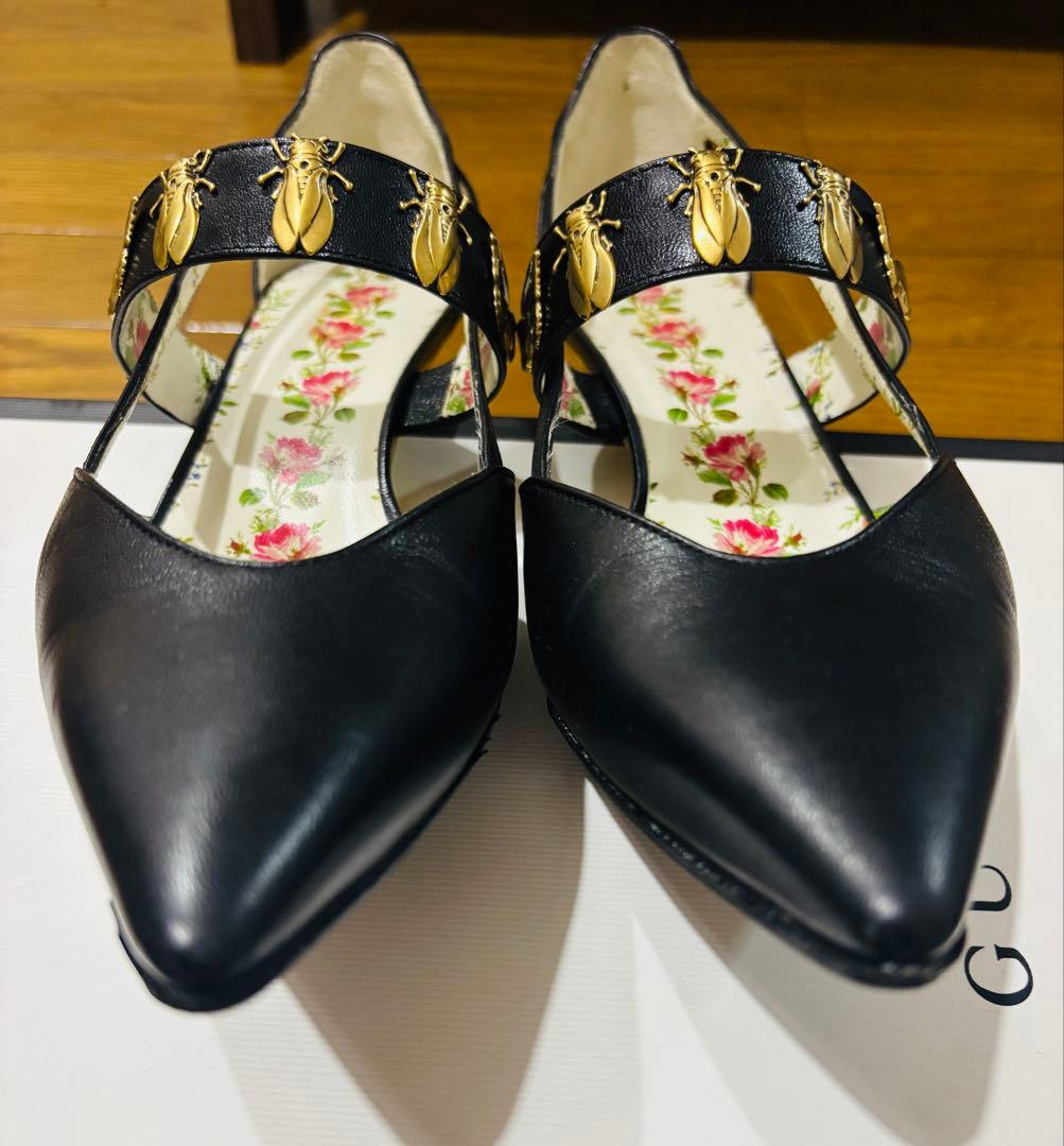 【値下】美品　gucci グッチ バンブーヒール　パンプス 37.5 ミケーレ