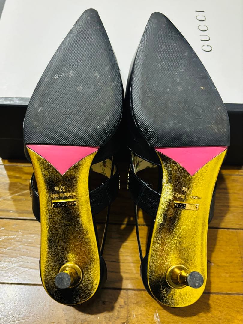 【値下】美品　gucci グッチ バンブーヒール　パンプス 37.5 ミケーレ