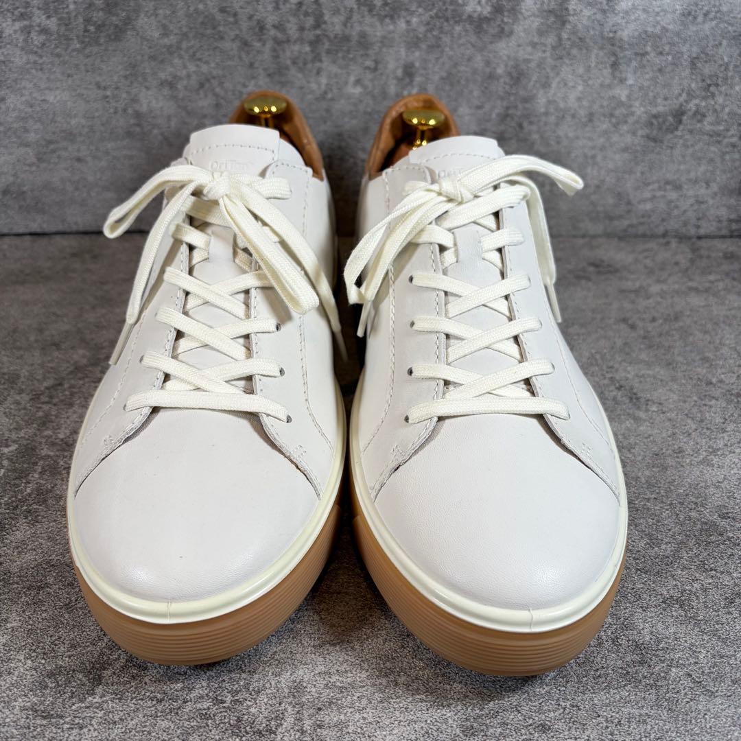 極美品　ecco エコー　ストリートトレイ　レザースニーカー　ホワイト　27.5