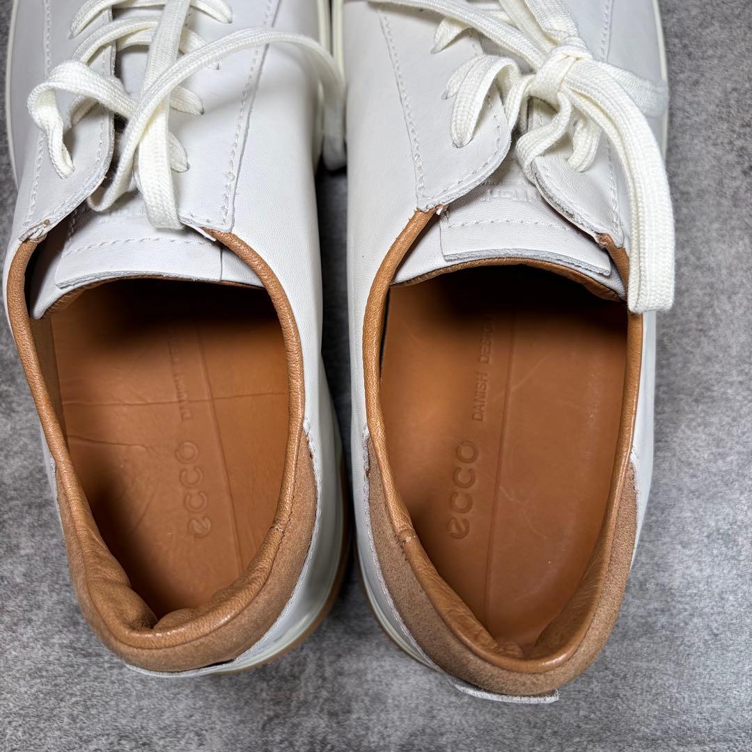極美品　ecco エコー　ストリートトレイ　レザースニーカー　ホワイト　27.5