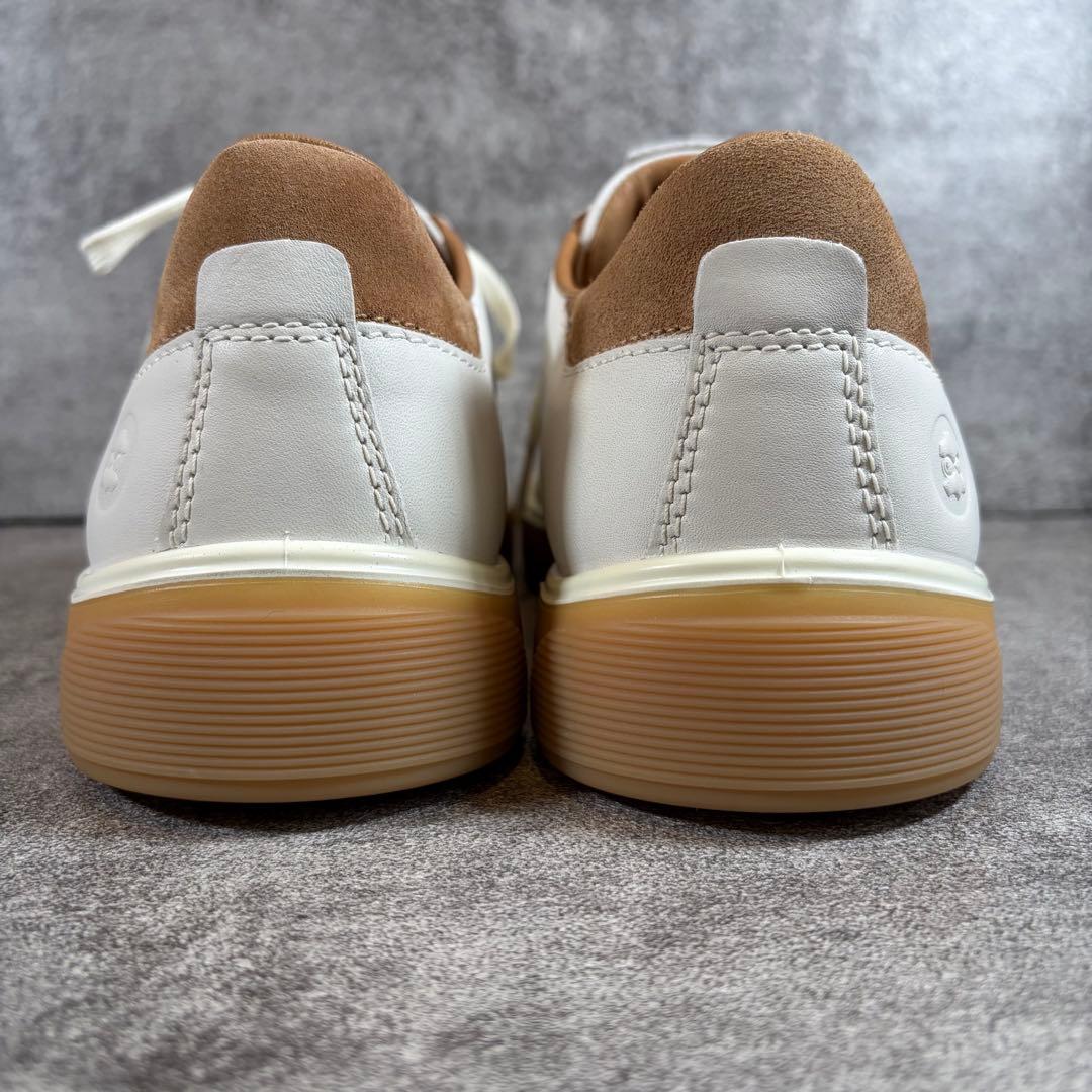 極美品　ecco エコー　ストリートトレイ　レザースニーカー　ホワイト　27.5