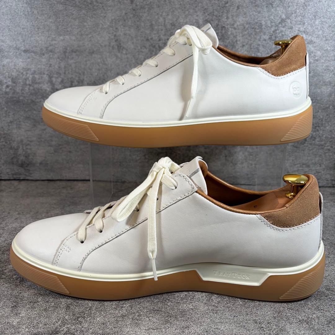 極美品　ecco エコー　ストリートトレイ　レザースニーカー　ホワイト　27.5