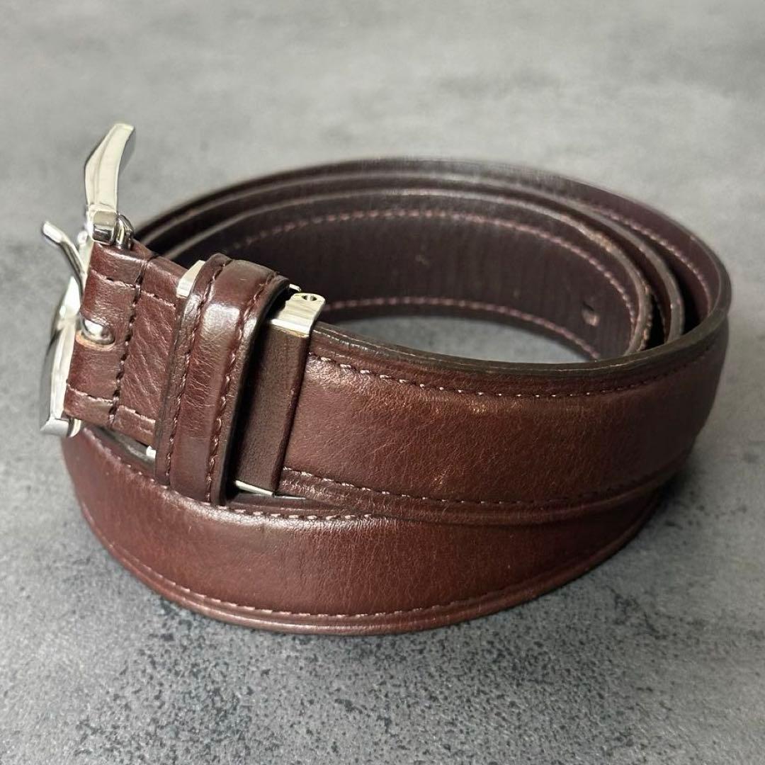 超希少✨BURBERRY 銀製バックル　silver刻印　レザーベルト