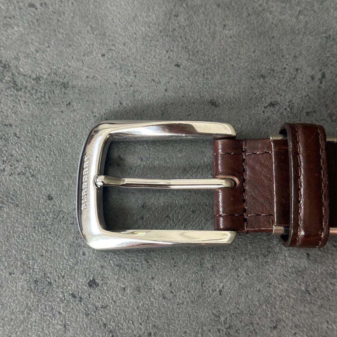 超希少✨BURBERRY 銀製バックル　silver刻印　レザーベルト