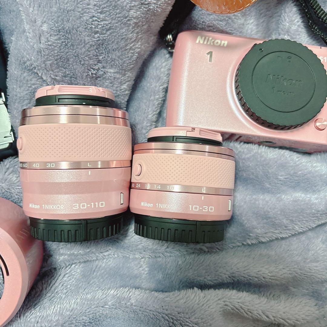 Nikon 1 S1 ミラーレスカメラ ピンク 2レンズ付き