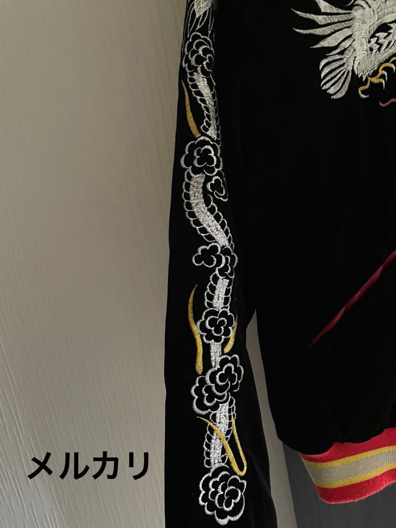 humber ハンバー 龍虎鷲日本地図 富士山 桜 刺繍 中綿 別珍 スカジャン