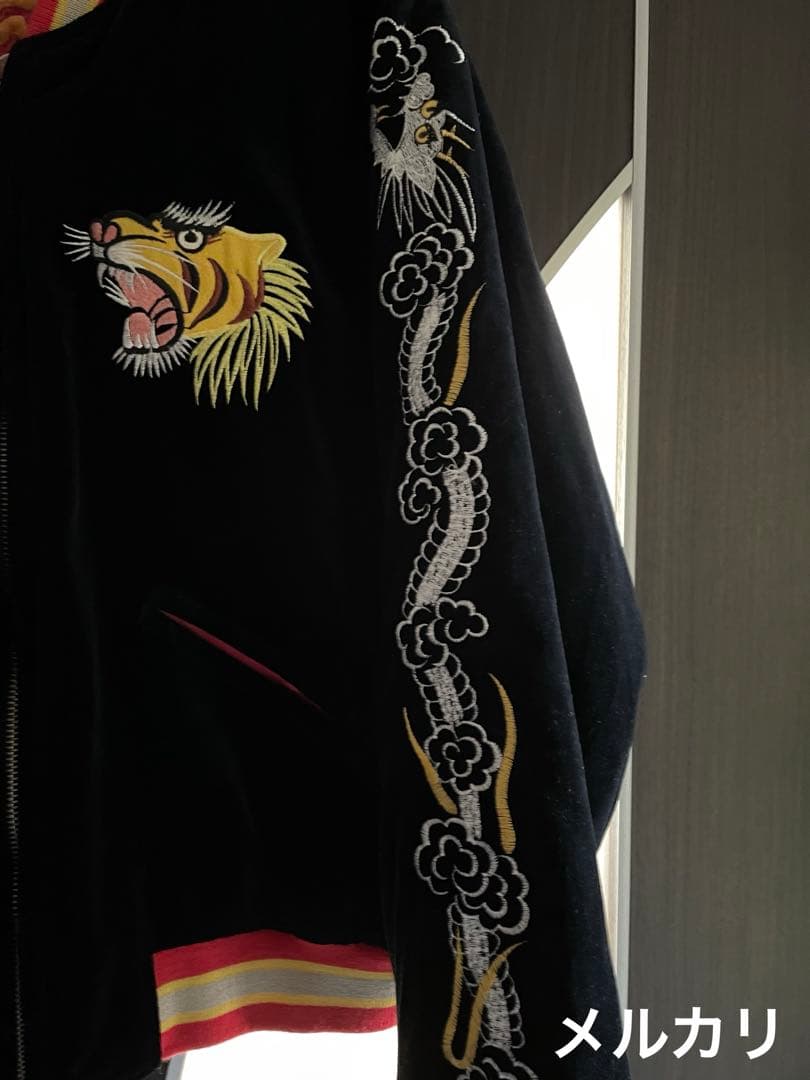 humber ハンバー 龍虎鷲日本地図 富士山 桜 刺繍 中綿 別珍 スカジャン