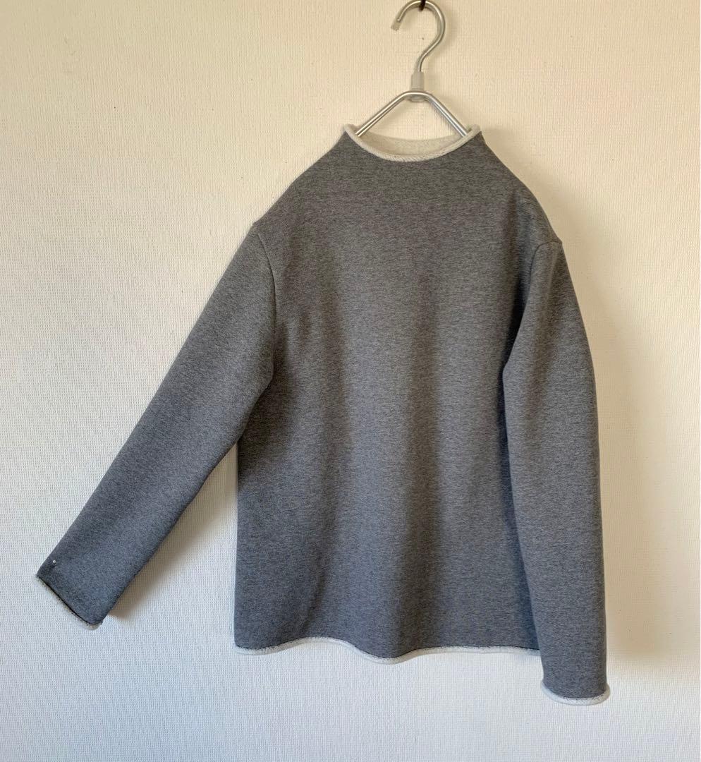オーダーメイド　スウェット素材の極暖セーター　ボトルネック　グレー