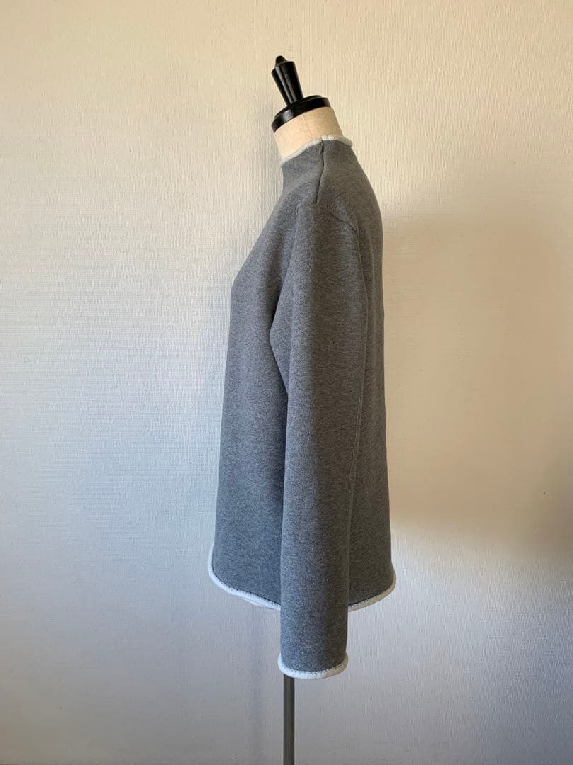 オーダーメイド　スウェット素材の極暖セーター　ボトルネック　グレー