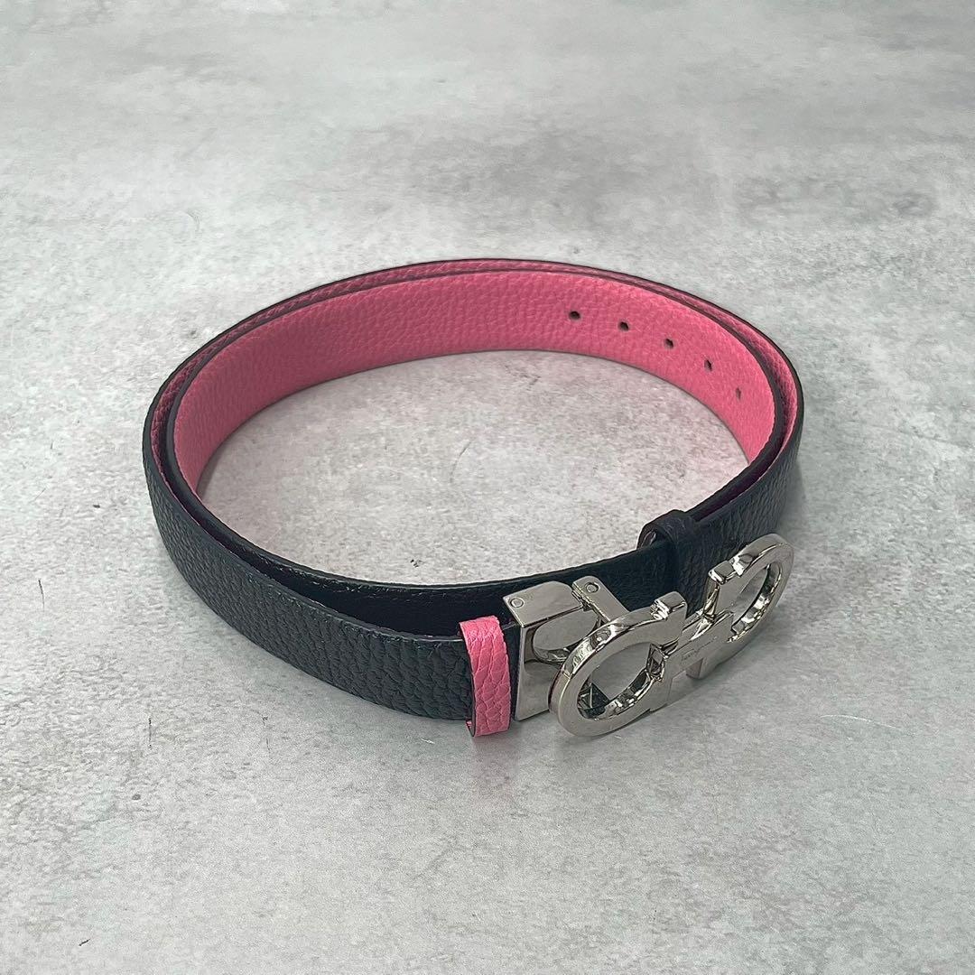 極美品◎フェラガモ　ダブルガンチーニ　ベルト　ビッグバックル　リバーシブル