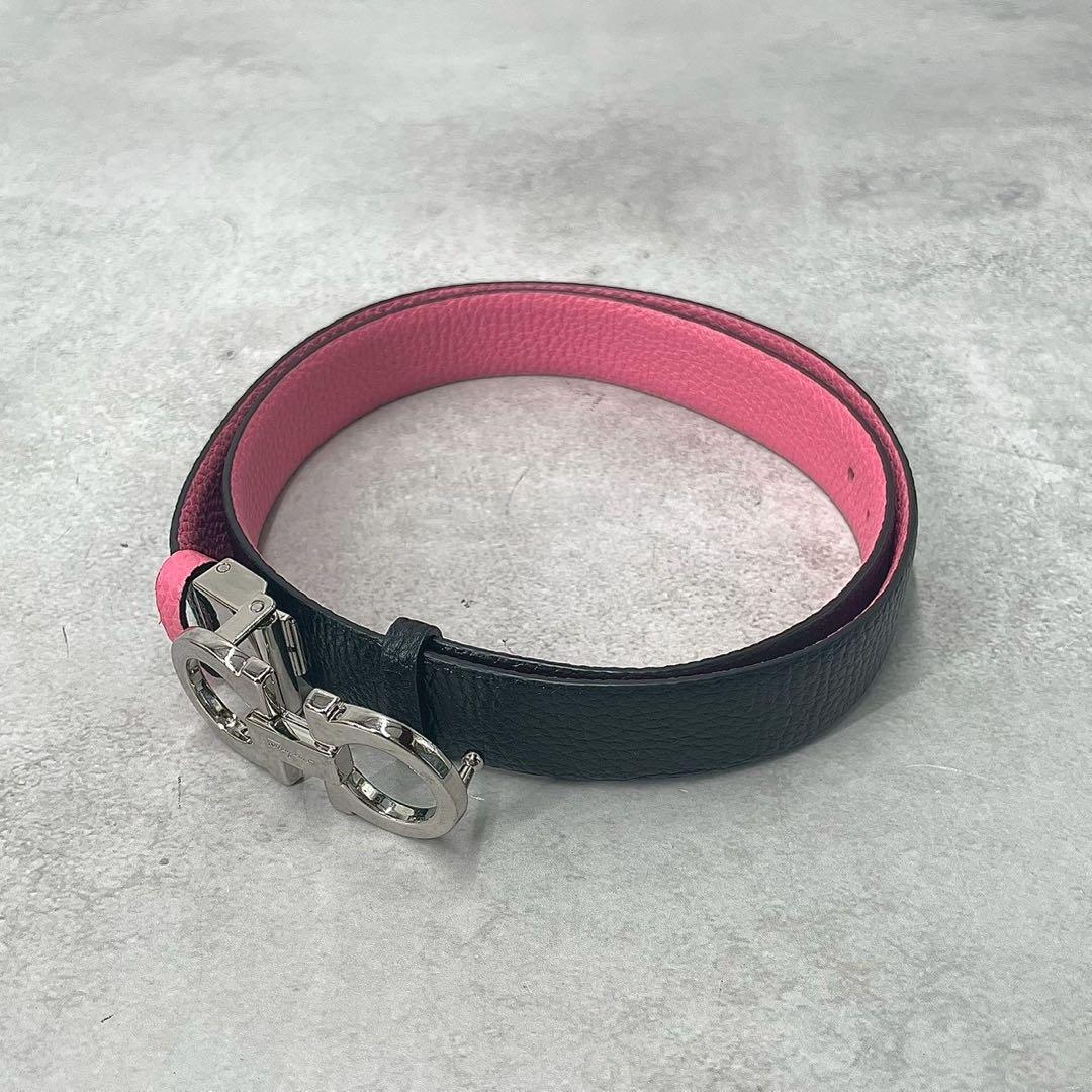 極美品◎フェラガモ　ダブルガンチーニ　ベルト　ビッグバックル　リバーシブル