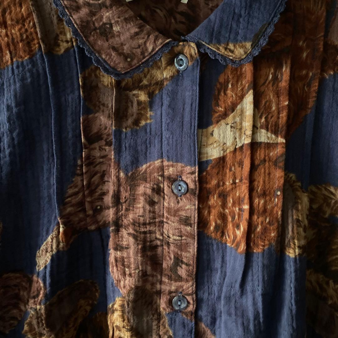 【定価12100円】新品　nacrure 2重ガーゼ　テディベア　パジャマ　M