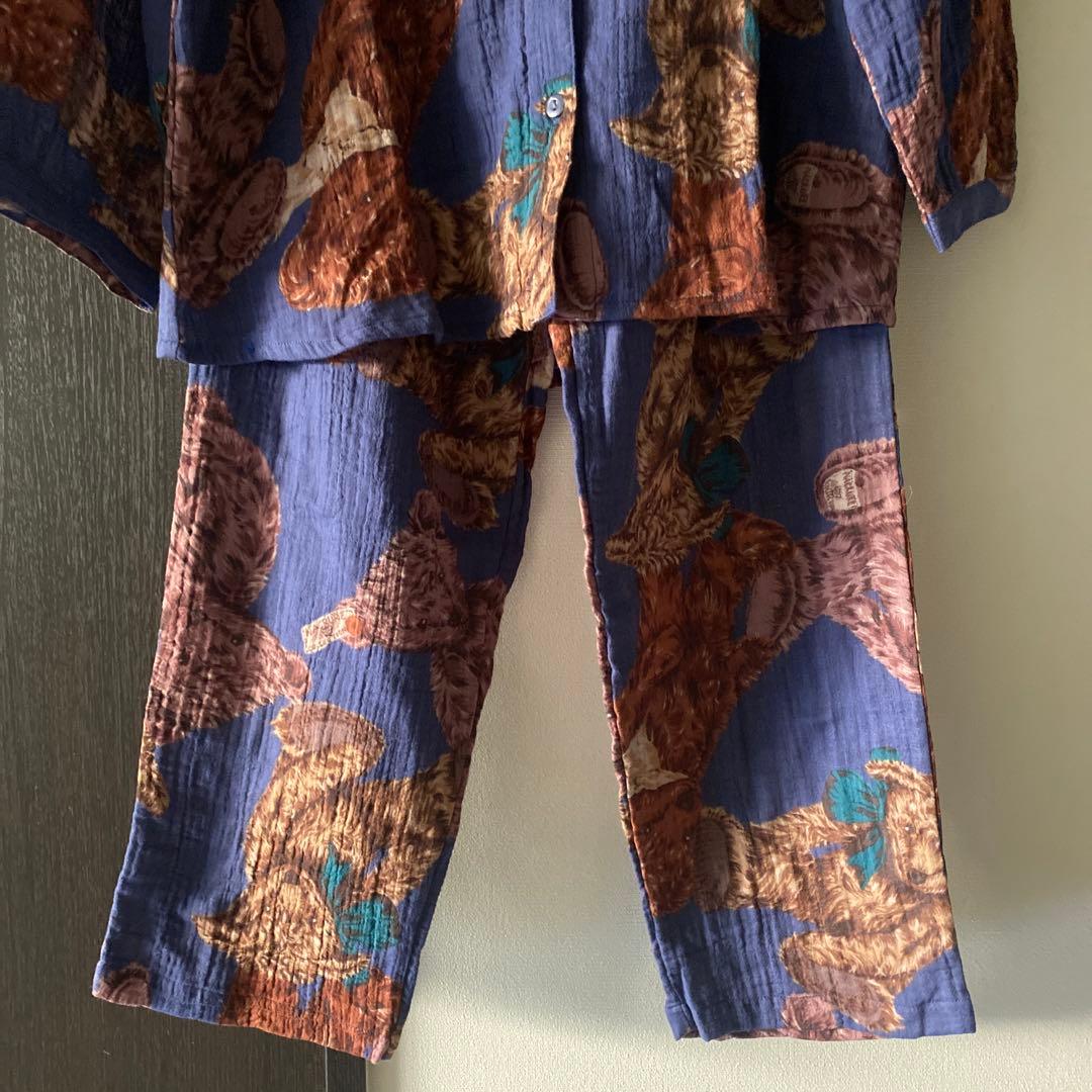 【定価12100円】新品　nacrure 2重ガーゼ　テディベア　パジャマ　M